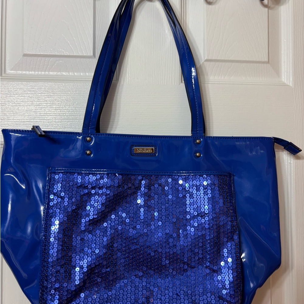 Nine West Glossy Royal Blue Sequin Tote